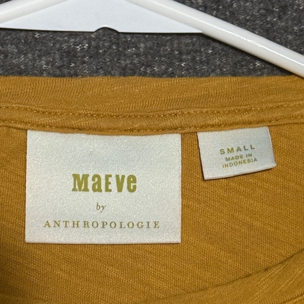Maeve by Anthropologie Golden Yellow Short Sleeve Top Size Small - Picture 4 of 4